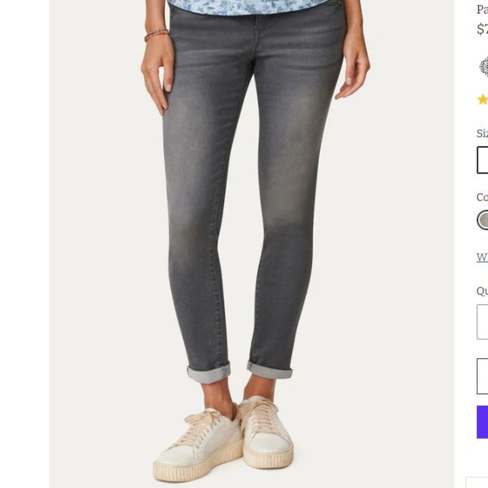 Democracy "Ab" solution  Grey Denim Ankle Skimmer Jeans - Size 14